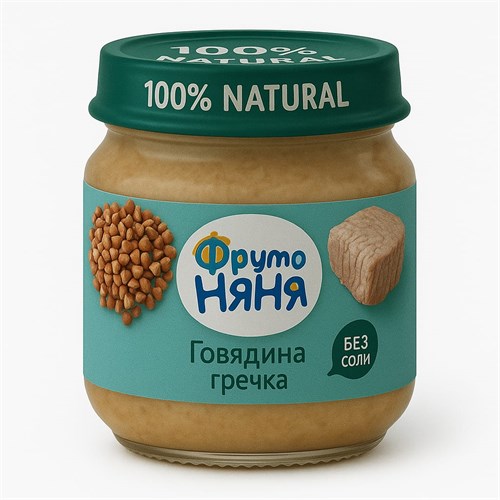 Пюре Фруто Няня говядина гречка 100 гр 96154 - фото 10120