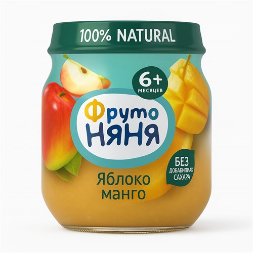 Пюре Фруто Няня яблоко и манго 100 гр 96171 - фото 10136