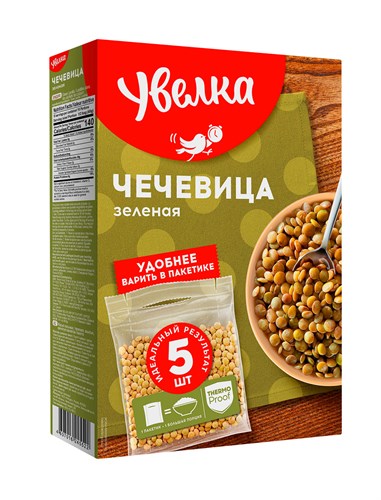 Крупа Чечевица Зеленая Увелка 400 гр 96688 - фото 10392