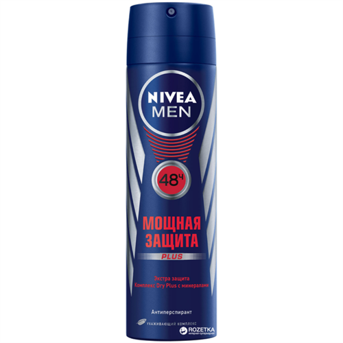 Дезодорант-антиперспирант спрей Nivea Men Мощная защита 150мл 97339 - фото 10915