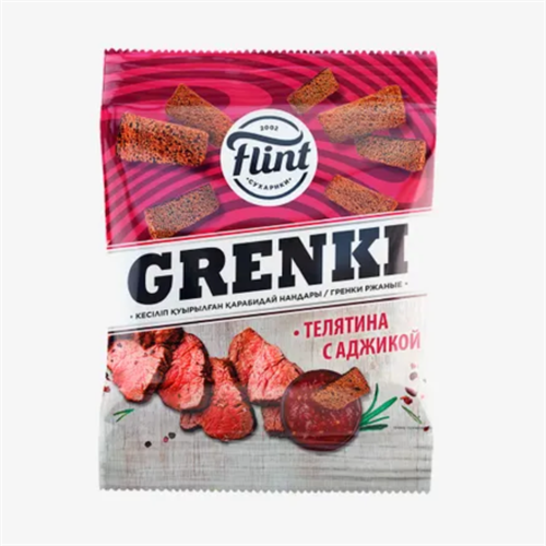 Гренки Flint телятина с аджикой 110 гр 97659 - фото 11208