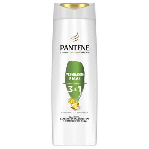 Шампунь Pantene Pro-V 3в1 Укрепление и блеск 360 мл 98472 - фото 12043