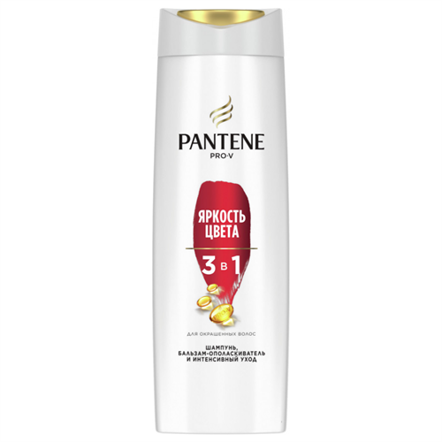 Шампунь Pantene Pro-V 3в1 Яркость цвета 360 мл 98476 - фото 12047