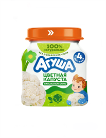 Пюре Агуша цветная капуста 80 гр 96075