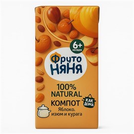 Компот Фруто Няня яблоко,изюм и курага 0,2 л 96156