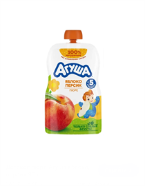 Пюре фруктовое Агуша Яблоко-персик 90гр пауч 96162