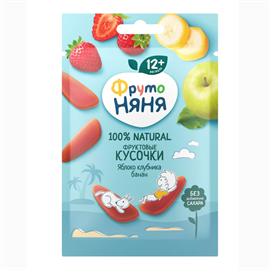 Фруктовые кусочки Фруто Няня яблоко,клубника,банан 15 гр 96170