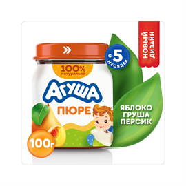 Пюре Агуша яблоко-груша-персик 100 гр 96174