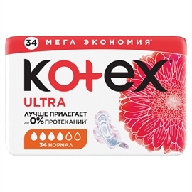 Прокладки Kotex Ultra Quadro Normal 34шт 96209