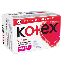 Прокладки Kotex Ultra Quadro Super 28шт 96210