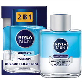 Лосьон после бритья Nivea Men 2в1 Защита и уход свежесть + комфорт 100мл 97309