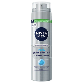 Гель для бритья Nivea Men Серебряная защита 200мл 97352