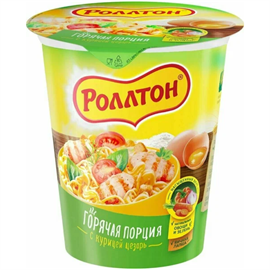 Лапша Роллтон яичная с курицей цезарь стакан 70 гр 97436
