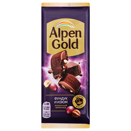 Шоколад Alpen Gold Фундук и изюм 80гр 97476