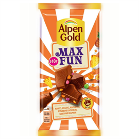 Шоколад Alpen Gold Max Fun Манго, ананас 140гр 97492