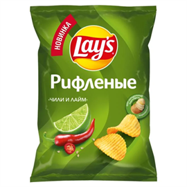 Чипсы картофельные LAY'S Рифленые чили и лайм 125 гр 97552