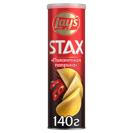 Чипсы картофельные LAY'S Stax Пикантная паприка 140гр 97582