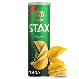 Чипсы картофельные LAY'S Stax Зеленый лук 140гр 97583