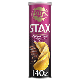 Чипсы картофельные LAY'S Stax Ребрышки барбекю 140гр 97585