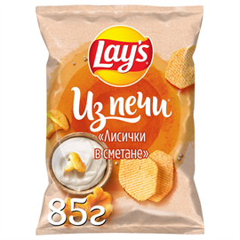 Чипсы картофельные LAY'S Из печи Лисички в сметане 85г 97587