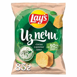 Чипсы картофельные LAY'S Из печи Сметана и ароматные травы 85г 97589