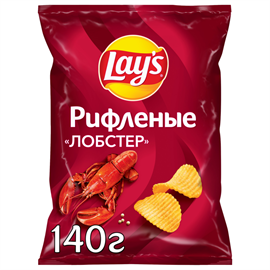 Чипсы картофельные LAY'S Рифленые лобстер 140 гр 97595