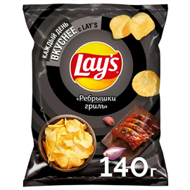 Чипсы картофельные LAY'S Ребрышки гриль 140 гр 97610