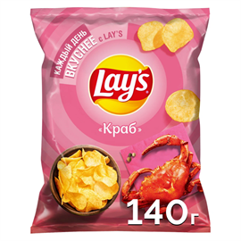 Чипсы картофельные LAY'S Краб 140 гр 97611