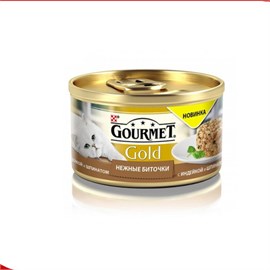 Корм Gourmet Gold нежные биточки индейка и шпинат 85 гр 98291