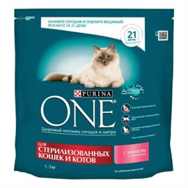 Корм для кошек Purina ONE с лососем 1,5 кг 98301