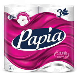 Туалетная бумага Papia Хлопок 4 шт 98320