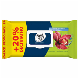 Влажные салфетки Emily Style райские цветы 120 шт 98346