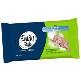 Влажные салфетки Emily Style детские 15 шт 98354