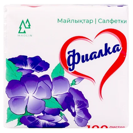 Салфетки бумажные Фиалка 100 шт 98374