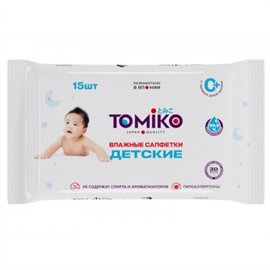Влажные салфетки Tomiko детские 15 шт 98390