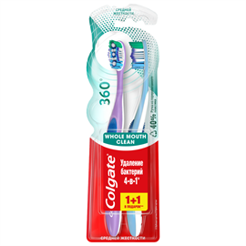 Зубная щетка Colgate 360 Суперчистота средней жесткости 1+1 98536