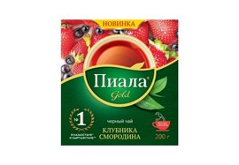 Чай черный Пиала со вкусом  клубники смородины 200 гр 98795